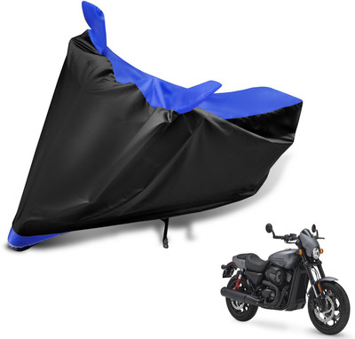MOCKHE Two Wheeler Cover for Harley Davidson(Black, Blue)