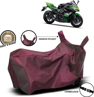 ANTHUB Waterproof Two Wheeler Cover for Kawasaki(Ninja 650, Maroon)