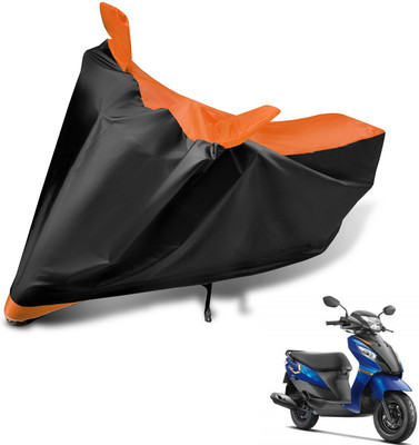 Auto Hub Two Wheeler Cover for Suzuki(Let's, Black, Orange)