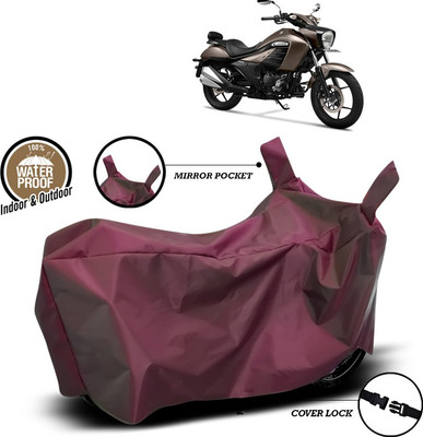 SEBONGO Waterproof Two Wheeler Cover for Suzuki(intruder 150, Maroon)