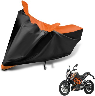 Auto Hub Two Wheeler Cover for KTM(Duke 390, Black, Orange)