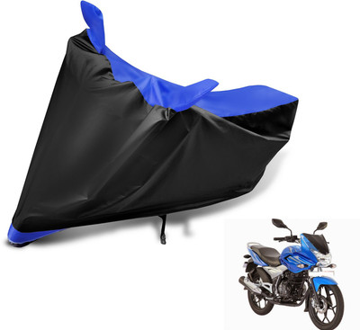 MOCKHE Two Wheeler Cover for Bajaj(Discover 150 f, Black, Blue)