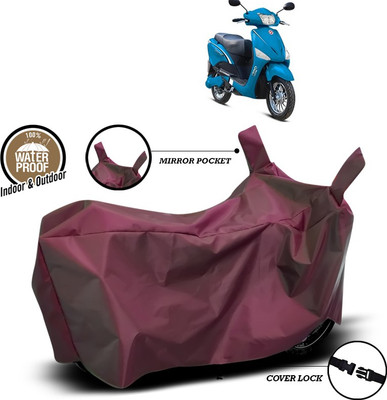 ANTHUB Waterproof Two Wheeler Cover for Hero(Electric Optima, Maroon)