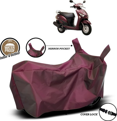 ANTHUB Waterproof Two Wheeler Cover for Yamaha(Alpha, Maroon)