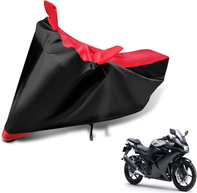 Auto Hub Two Wheeler Cover for Kawasaki(Ninja 250, Black, Red)