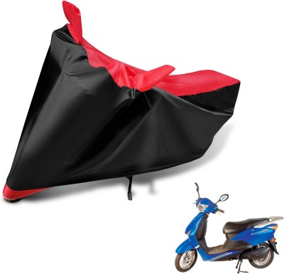 MOCKHE Two Wheeler Cover for Hero(E Scoot, Black, Red)