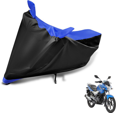 Auto Hub Two Wheeler Cover for Bajaj(Discover 125 DTS-i, Black, Blue)