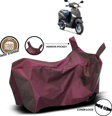 SEBONGO Waterproof Two Wheeler Cover for Hero(Electric Optima, Maroon)