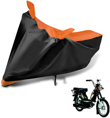 MOCKHE Two Wheeler Cover for TVS(Heavy Duty Super XL, Black, Orange)