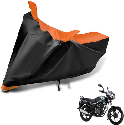 MOCKHE Two Wheeler Cover for Bajaj(Discover 100 DTS-i, Black, Orange)