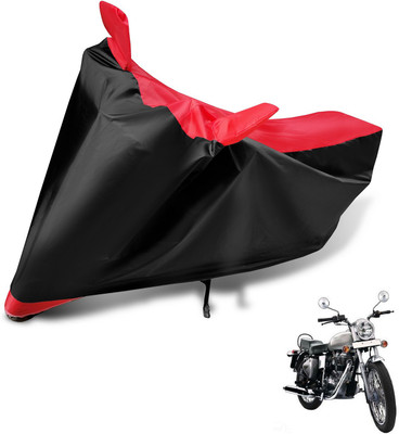 MOCKHE Two Wheeler Cover for Royal Enfield(Bullet 350, Black, Red)