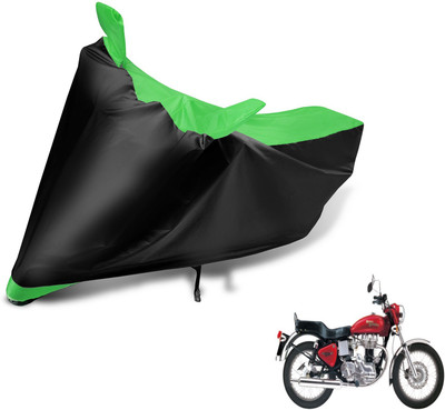 Auto Hub Two Wheeler Cover for Royal Enfield(Electra 4S, Black, Green)