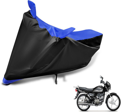 Auto Hub Two Wheeler Cover for Hero(Splendor Plus, Black, Blue)