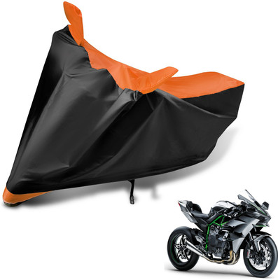Auto Hub Two Wheeler Cover for Kawasaki(Ninja 1000, Black, Orange)