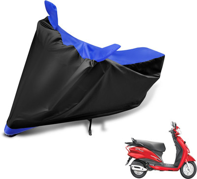 MOCKHE Two Wheeler Cover for Hero(Moto Corp Duet, Black, Blue)