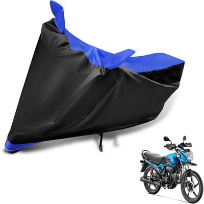 Auto Hub Two Wheeler Cover for Hero(Passion Pro, Black, Blue)
