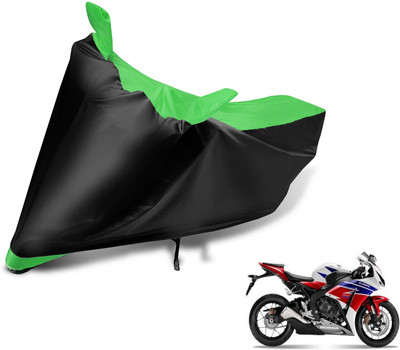 Auto Hub Two Wheeler Cover for Honda(CBR 1000RR, Black, Green)
