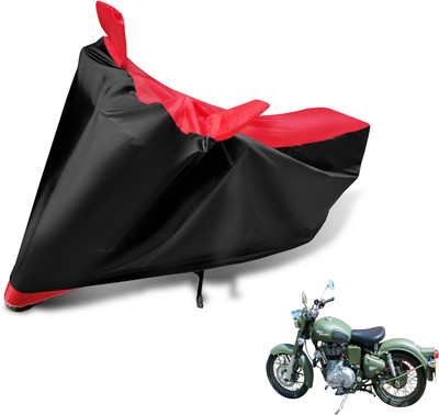 MOCKHE Two Wheeler Cover for Royal Enfield(Battle, Black, Red)