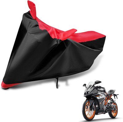 Auto Hub Two Wheeler Cover for KTM(RC 390, Black, Red)