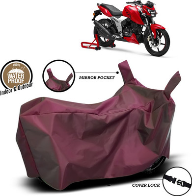 SEBONGO Waterproof Two Wheeler Cover for TVS(Apache RTR 200 4V, Maroon)