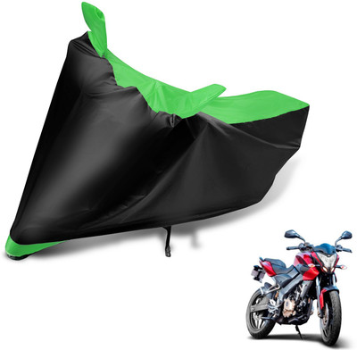 MOCKHE Two Wheeler Cover for Bajaj(Pulsar 200 NS DTS-i, Black, Green)