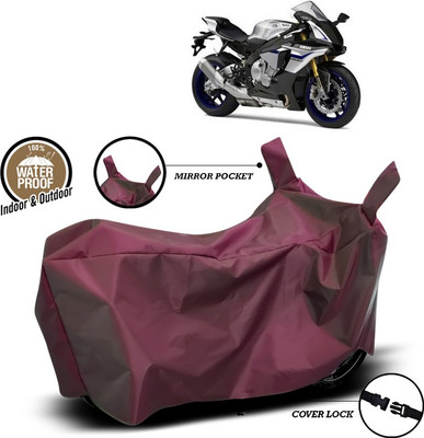 ANTHUB Waterproof Two Wheeler Cover for Yamaha(YZF R1M, Maroon)
