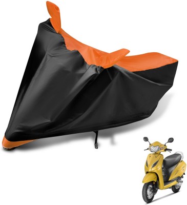 Auto Hub Two Wheeler Cover for Honda(Activa 5G, Black, Orange)