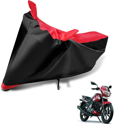 Auto Hub Two Wheeler Cover for TVS(Flame SR125, Black, Red)