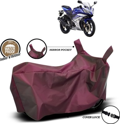 ANTHUB Waterproof Two Wheeler Cover for Yamaha(YZF R15 S, Maroon)