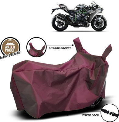 SEBONGO Waterproof Two Wheeler Cover for Kawasaki(Ninja H2, Maroon)