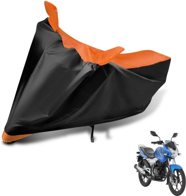 MOCKHE Two Wheeler Cover for Bajaj(Discover 125 DTS-i, Black, Orange)