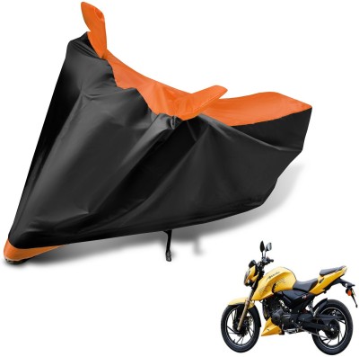 Auto Hub Waterproof Two Wheeler Cover for TVS(Apache RTR 200, Orange)