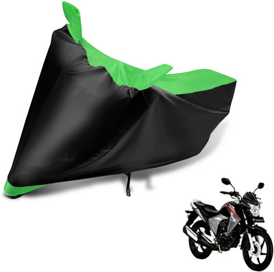 MOCKHE Two Wheeler Cover for Honda(Unicorn Dazzler, Black, Green)