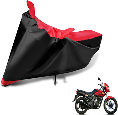 MOCKHE Two Wheeler Cover for TVS(Flame DS 125, Black, Red)