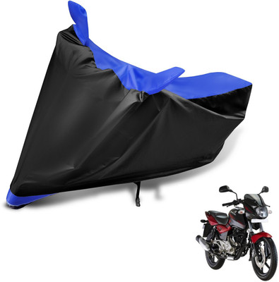 Auto Hub Two Wheeler Cover for Bajaj(Pulsar 180 DTS-i, Black, Blue)