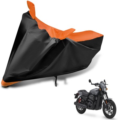 MOCKHE Two Wheeler Cover for Harley Davidson(Black, Orange)