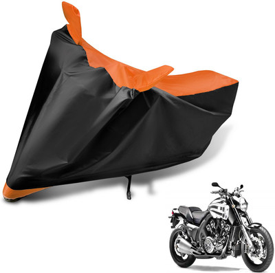 MOCKHE Two Wheeler Cover for Yamaha(VMAX, Black, Orange)