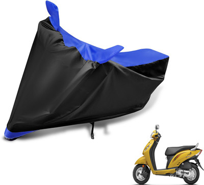 MOCKHE Two Wheeler Cover for Honda(Activa i, Black, Blue)