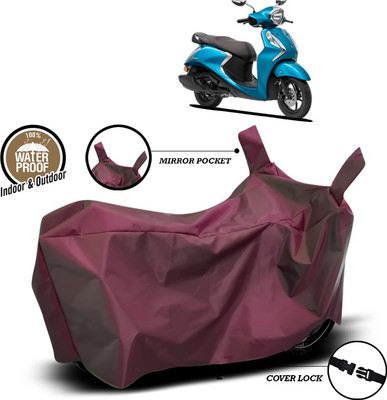 ANTHUB Waterproof Two Wheeler Cover for Yamaha(Fascino, Maroon)