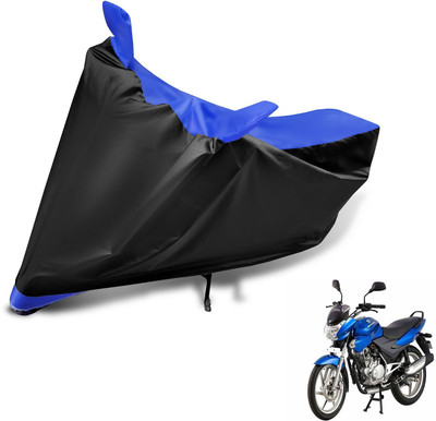 Auto Hub Two Wheeler Cover for Bajaj(Discover 150 s, Black, Blue)