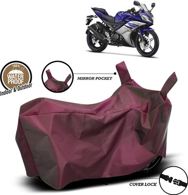 SEBONGO Waterproof Two Wheeler Cover for Yamaha(YZF R15 Ver 2.0, Maroon)