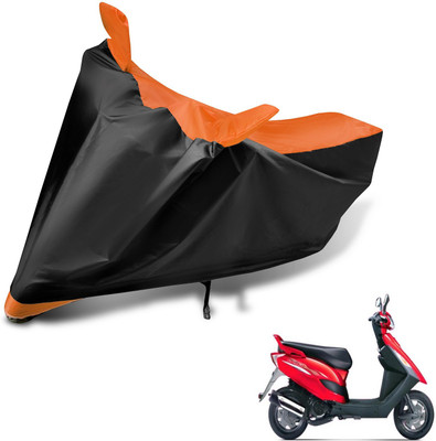 Auto Hub Two Wheeler Cover for Bajaj(Kristal, Black, Orange)
