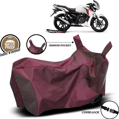 SEBONGO Waterproof Two Wheeler Cover for TVS(Apache RTR 160 4V, Maroon)