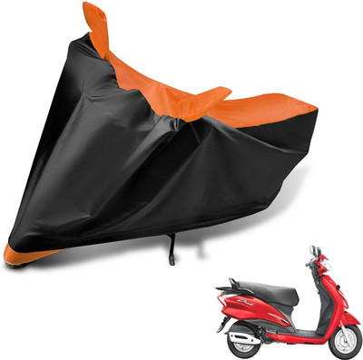 MOCKHE Two Wheeler Cover for Hero(Moto Corp Duet, Black, Orange)