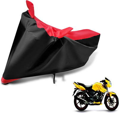 Auto Hub Two Wheeler Cover for TVS(Apache, Black, Red)