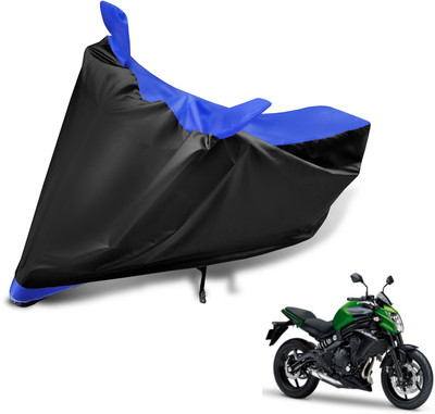 MOCKHE Two Wheeler Cover for Kawasaki(Z250, Black, Blue)