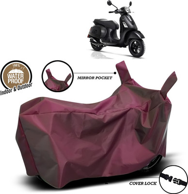 SEBONGO Waterproof Two Wheeler Cover for Vespa(Vespa, Maroon)