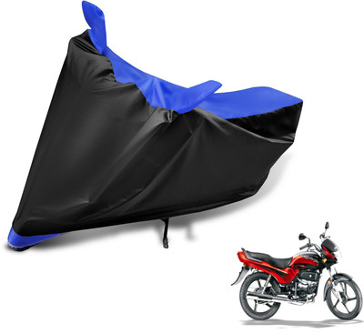 Auto Hub Two Wheeler Cover for Hero(Passion Plus, Black, Blue)