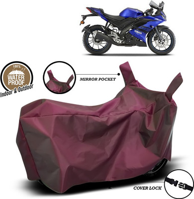 ANTHUB Waterproof Two Wheeler Cover for Yamaha(R15 V3, Maroon)