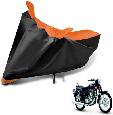 MOCKHE Two Wheeler Cover for Royal Enfield(Black, Orange)